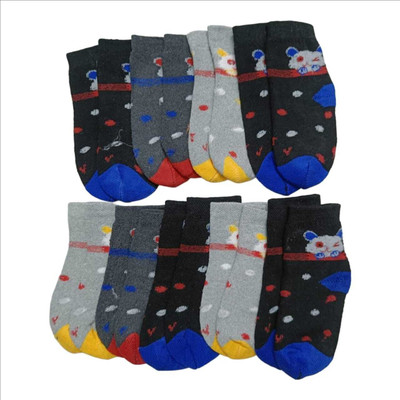 PALMLON Baby Boys & Baby Girls Printed Ankle Length(Pack of 5)