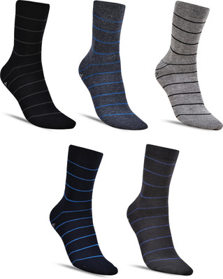 Dollar Men Striped Mid-Calf/Crew(Pack of 5)