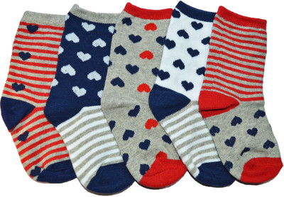 ME Stores Boys & Girls Solid Ankle Length, Mid-Calf/Crew(Pack of 5)