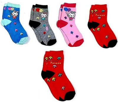 PALMLON Baby Boys & Baby Girls Printed Ankle Length(Pack of 5)