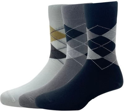 Suprix Unisex Printed, Graphic Print, Geometric Print Ankle Length, Mid-Calf/Crew(Pack of 3)