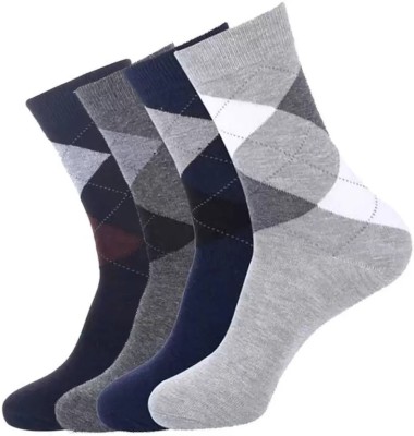 Suprix Unisex Printed, Graphic Print, Geometric Print Ankle Length, Mid-Calf/Crew(Pack of 4)