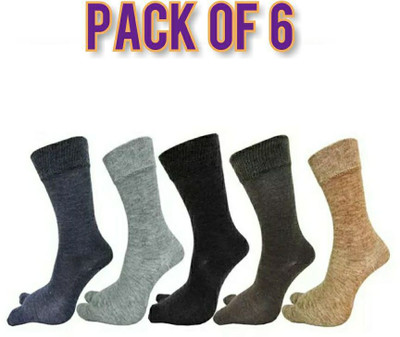 Sigma trading Men & Women Solid Mid-Calf/Crew(Pack of 6)