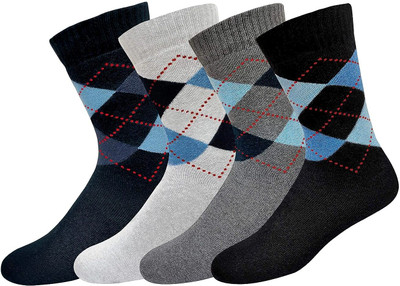 Suprix Unisex Printed, Graphic Print, Geometric Print Ankle Length, Mid-Calf/Crew(Pack of 4)
