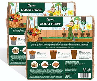 UGAOO Cocopeat Block for Garden Plants 2 kg Potting Mixture(2 kg, Cake)