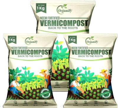 Orgamify Neem Vermicompost Fertilizer Manure for Plants - 3KG Manure(3 kg, Powder)