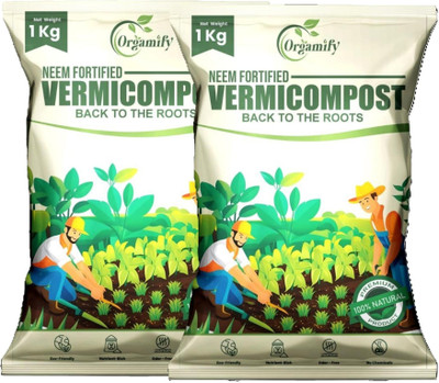 Orgamify Neem Vermicompost Fertilizer Manure for Plants - 2KG Manure(2 kg, Powder)