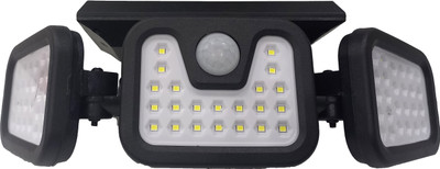 SOLAR UNIVERSE INDIA 74 White LED Motion Sensor Wall Light&3 Light Heads, Inbuilt Battery&Solar Panel Solar Light Set(Floor Mounted Pack of 1)