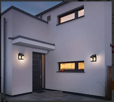 TRK HUB Motion Sensor waterproof garden Solar light 3 modes Tungsten Wall night Light Solar Light Set(Wall Mounted Pack of 1)
