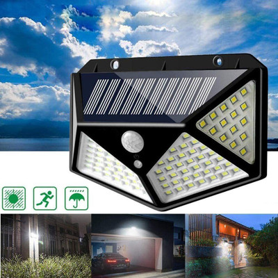 Fitaza Premium quality 100 LED Solar Lights for Garden LED Security Lamp for Home Solar Light Set(Wall Mounted Pack of 1)