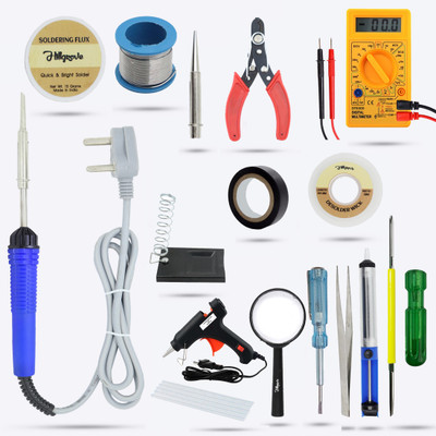 Hillgrove HGCM276M1 16in1 Soldering Machine Glue Gun Combo Kit Set with Digital Multimeter 25 W Simple(Flat Tip)