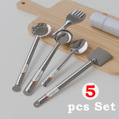 Vigneshgenix Kitchen Pro Chamcha Set Stainless Steel Serving Spoon Set(Pack of 5)