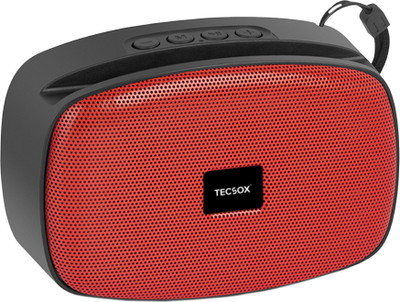 TecSox Stone 5 W Bluetooth Speaker Bluetooth V 5.3 with USB,SD card Slot,Aux,3D Bass 5 W Bluetooth Party Speaker(Red, 5.2 Channel)