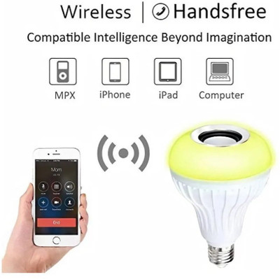YAROH EEE_567E_WIRELESS BLUETOOTH LED MUSIC BULB RGB COLOR SPEAKER WITH REMOTE CONTROL 48 W Bluetooth Speaker(White, 4.1 Channel)