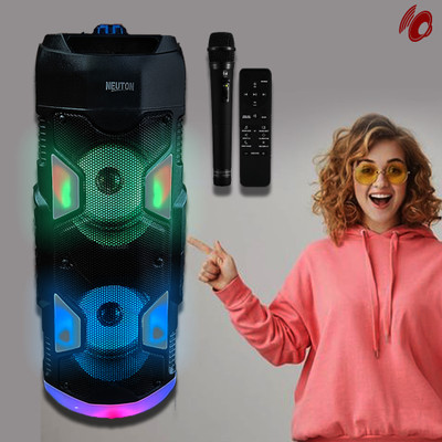 NEUTON Play King with Wired Mic and Remote 40 W Bluetooth with RGB LIGHT 40 W Bluetooth Tower Speaker(Black, 2.0 Channel)