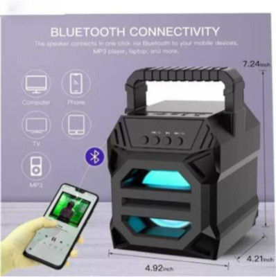 TECHEL Wireless Bluetooth Speaker Handheld Speaker RFT7 5 W Bluetooth Home Theatre(Multicolor, 2.1 Channel)