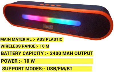 WOOS Mini soundbar in-Built RGB Light 10W RMS Upto 6 Hours Playback 10 W Bluetooth Home Audio Speaker(Multicolor, 5.2 Channel)