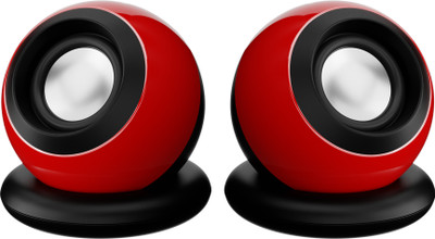 zebion Portable 3 W Laptop/Desktop Speaker(Red, 2.0 Channel)