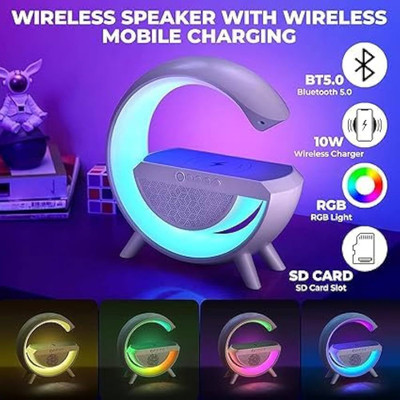 IMMUTABLE Charging Wireless G-shape Bluetooth LED Speaker GSD8 56 W Bluetooth PA Speaker(White, 2.1 Channel)