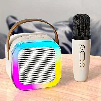 4uonly K12 Speaker Machine Wireless Karaoke Mic Speaker Bluetooth aqw4 56 W Bluetooth Party Speaker(Multicolor, 2.1 Channel)