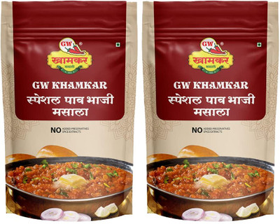 GW Khamkar Special Pav Bhaji Masala/Powder/Spices, Homemade Masala,185grams Pack of 2.(2 x 185 g)