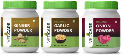 Vedcare (Ginger + Garlic +Onion) Organic Powder (200g X 3)(3 x 200 g)