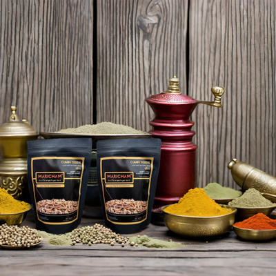 Maricham Whole Cumin Seeds (Pack of 2) | Jeera from Unjha | Natural and Pure Indian Spice(2 x 500 g)