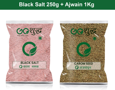 Goshudh Ajwain 1Kg & Black Salt 250g Combo Pack 1250g(1250 g)