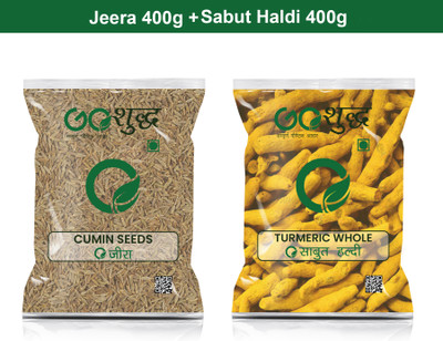 Goshudh Haldi Sabut 400gm & Jeera 400gm Combo Pack 800g(800 g)