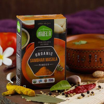 HARELA Certified Organic Sambhar Masala Powder with Natural Oils(100 g)