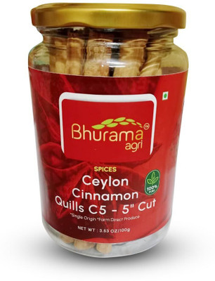 Bhurama agri C5 Grade Ceylon Cinnamon Quills 100GM | Finest Sri Lankan Dalchini Sticks(100 g)