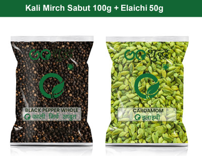 Goshudh Choti Elaichi 50gm & Kali Mirch Sabut 100gm Combo Pack 150g(150 g)