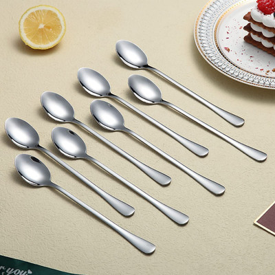 Giftofy Abira Collection 8 Piece Stainless Steel Ice-cream Spoon, Table Spoon, Dessert Spoon Set(Pack of 8)