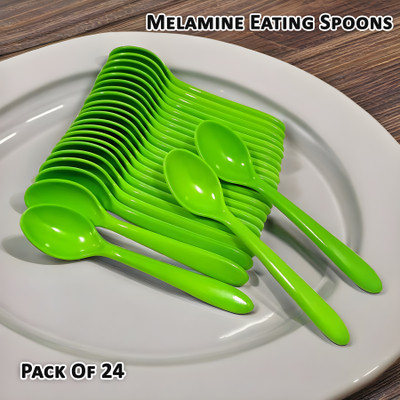 Impress design Table Spoon, Dessert Spoon Set (Pack of 24) Melamine Table Spoon Set(Pack of 24)