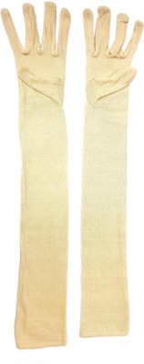 KETKAR Unisex Cotton Full Hand Arm Sleeves Gloves Set Driving Gloves(Beige)