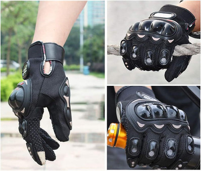ZARRY Full Finger Bike Riding Gloves for Women and Men Bikers Gloves, Probiker Gloves Driving Gloves(Black)