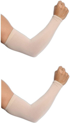 London Paree Elbow Guard Hand Gloves Arm Sleeves Gym Sports Gloves for Sun Burn Set Of 2 Driving Gloves(Beige)