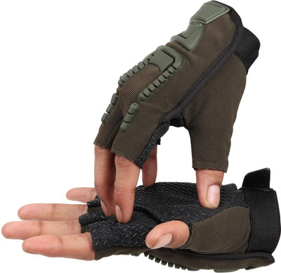 Yeahmom Stylish Fingerless Breathable & Stretchable Biking, Cycling & Riding Gloves Riding Gloves(Green)