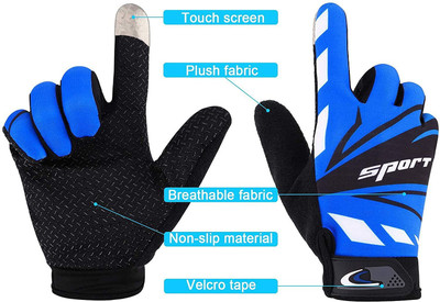 GymWar Biker Motocross Stretchable Gloves Driving Riding Gloves Driving Gloves(Blue)