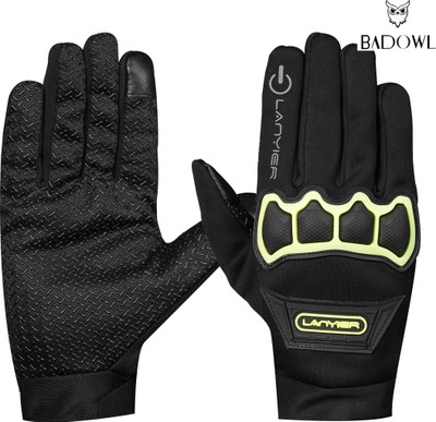 BAD OWL Full-Finger Bike Gloves with Touch Screen, Hard Knuckle for Cycling, Motorcycle Riding Gloves(Green)
