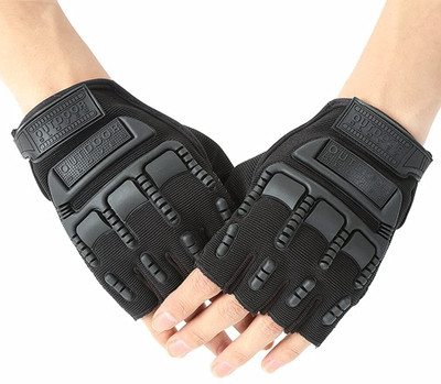 zaysoo Cycling Motorcycle Gloves Riding Gloves(M BLACK)