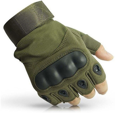Creeknest Hand Protection Tactical & Breathable Half Fingers Bike Riding Gloves for Riders Riding Gloves(Green)