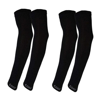 Homeistic Applience Cotton UV Protection Arm Sleeves/Hand Socks - Fingerless, Sun Protection Gloves Gym & Fitness Gloves(Black)