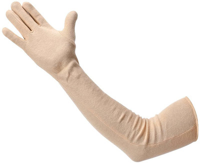 JusAwesm Cotton, Nylon Arm Sleeve For Men & Women(Free, Beige)
