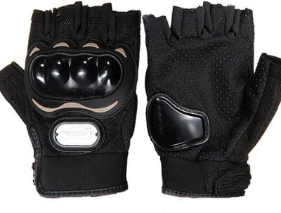 HOC Biker Half Cut Gloves Driving Gloves(Black)