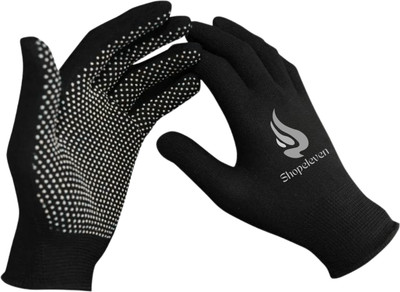 Shopeleven Non-Slip Work Gloves, Lightweight, Flexible Hand Protection Batting Gloves(Black)