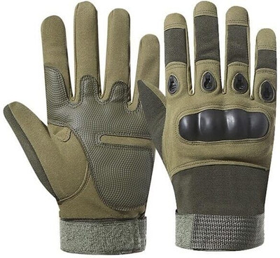 ZARRY Military Green Bike Riding Full Finger Gloves for Men, Winter Hand Glove Driving Gloves(Green)