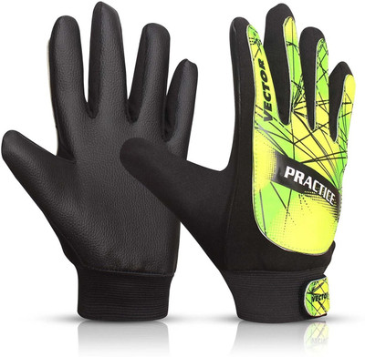 VECTOR X Practice Multicolor Synthetic Foam Football Soccer Goalie For Boys Kids, Men Goalkeeping Gloves(Black, Green)