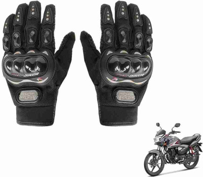 ZARRY Breathable Knuckle Protective Full Finger Pro Biker Motorcycle, Cycle, Scooties Driving Gloves(Black)