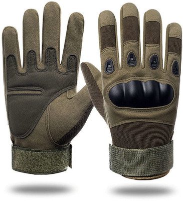 ZARRY Full Finger Green Bike Riding Motorcycle Gloves for Men Bikers Hand Gloves Driving Gloves(Green)